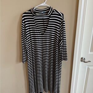 Striped Black and White Mini Dress